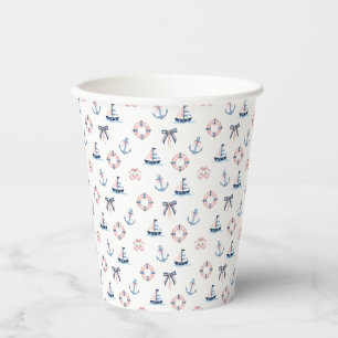 Gobelets En Papier Cute Nautique et Coquette Infusion!