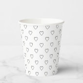 Gobelets En Papier Cute noir blanc coeurs motif moderne chic (Gauche)