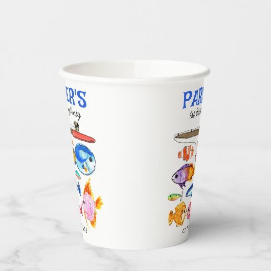 Gobelets En Papier Cute O-Fish-al Reel Amusant Pêche Poisson Annivers (Gauche)