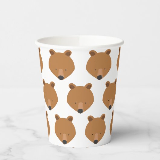 Gobelets En Papier Cute ours visage Motif animal (Gauche)