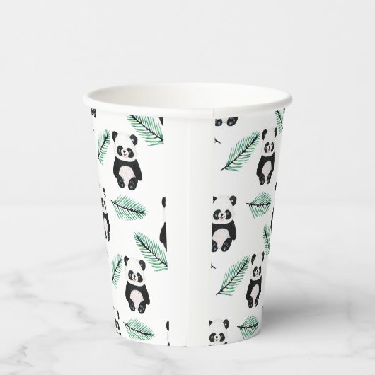 Gobelets En Papier Cute panda and palm leaf pattern (Droite)