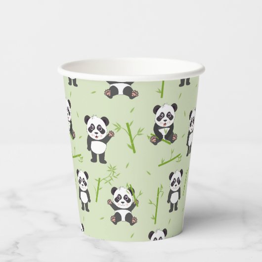 Gobelets En Papier Cute Panda Bear Bamboo Kawaii Animals Pattern (Verso)