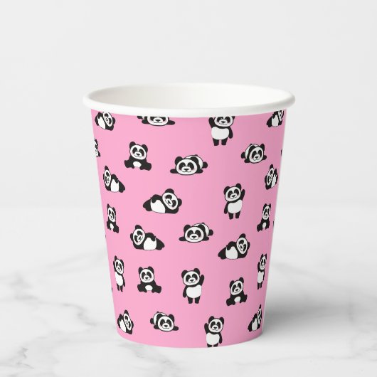 Gobelets En Papier Cute Panda Motif (Verso)