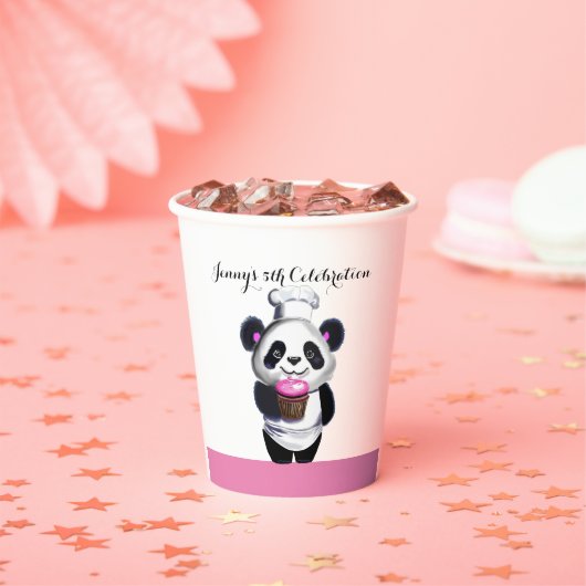 Gobelets En Papier Cute Panda Ours Anniversaire Coupe de papier (Insitu)