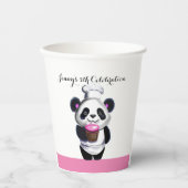 Gobelets En Papier Cute Panda Ours Anniversaire Coupe de papier (Recto)