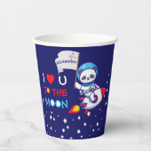 Gobelets En Papier Cute Panda Ours Astronaut Sur Rockship Kids (Recto)