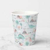 Gobelets En Papier Cute Pastel Dinosaur Motif (Gauche)