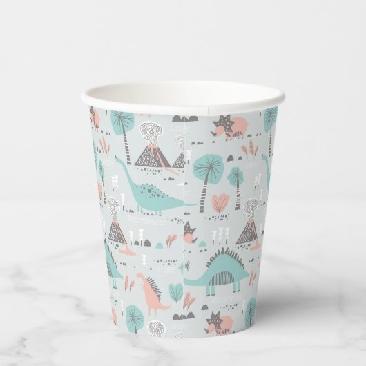 Gobelets En Papier Cute Pastel Dinosaur Motif (Droite)