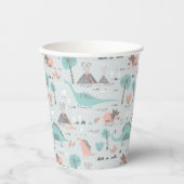 Gobelets En Papier Cute Pastel Dinosaur Motif (Recto)