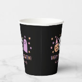Gobelets En Papier Cute Pastel Halloween Crâne Fantôme Nom du Citroui (Droite)