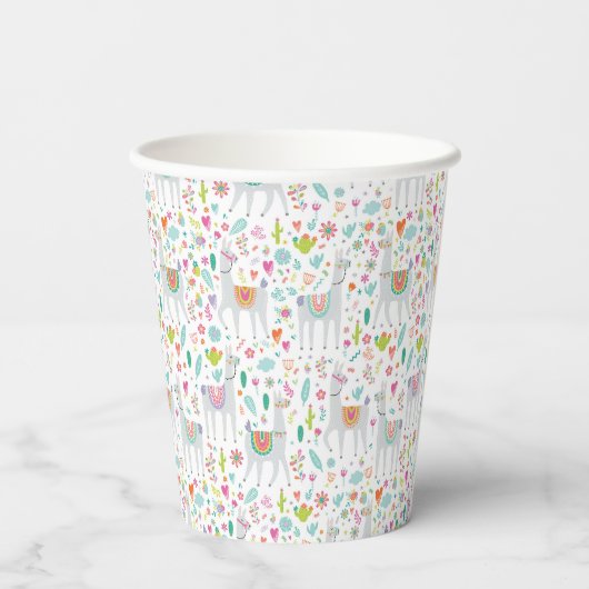 Gobelets En Papier Cute Pastel Llama Motif (Verso)