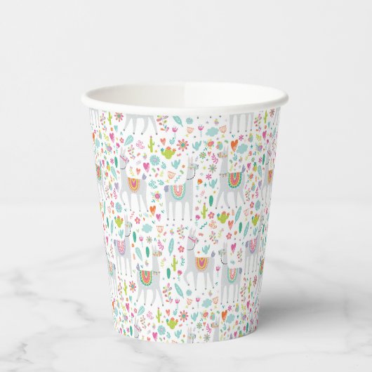 Gobelets En Papier Cute Pastel Llama Motif (Gauche)