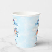 Gobelets En Papier Cute Penguin Avion Bleu 1er anniversaire (Droite)
