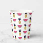 Gobelets En Papier Cute Pineapple et Watermelon Doodle Pattern (Recto)
