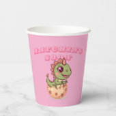 Gobelets En Papier Cute Pink Dino Hatching Soon (Verso)