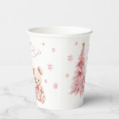 Gobelets En Papier Cute Pink Winter Teddy Bear Bow Baby Girl Shower (Droite)