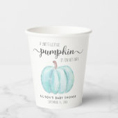 Gobelets En Papier Cute Pumpkin Aquarelle Garçon Bébé Douche (Recto)