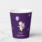 Gobelets En Papier Cute Purple Dragon Thème Fille Baby shower (Recto)