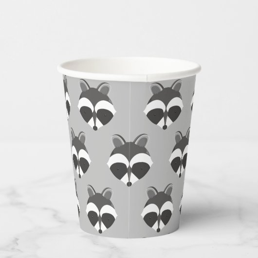 Gobelets En Papier Cute Raccoon Visage Motif Animal (Droite)