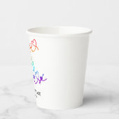 Gobelets En Papier Cute Rainbow Heart Script L'amour est Mariage d'am (Gauche)