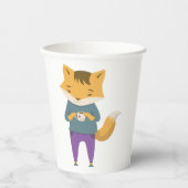 Gobelets En Papier Cute renard avec tasse de thé (Recto)