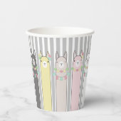 Gobelets En Papier Cute Retro Coloré Llamas Personnalisé (Recto)