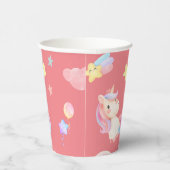 Gobelets En Papier Cute rose douce licorne arc-en-ciel Motif (Droite)