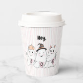 Gobelets En Papier Cute rose Ghost Boos Halloween (Verso)