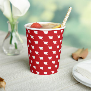 Gobelets En Papier Cute rouge blanc cupide croisé flèche coeurs motif