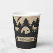 Gobelets En Papier Cute Rustic Flannel Camping fête d'anniversaire (Recto)