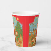 Gobelets En Papier Cute Santa & Elves New Year Holiday Card (Droite)