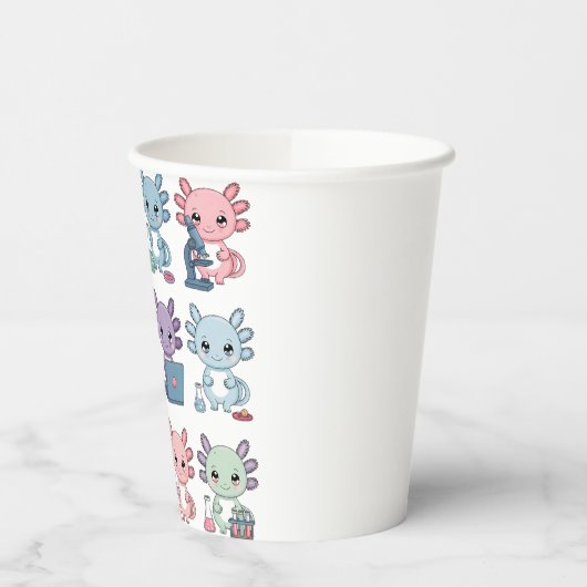 Gobelets En Papier Cute Science Axolotl Grid (Gauche)