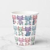 Gobelets En Papier Cute Science Axolotl Grid (Recto)