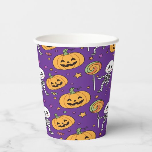 Gobelets En Papier Cute Skeleton Fun For Halloween (Verso)