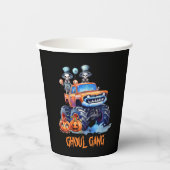 Gobelets En Papier Cute Skeletons Éffrayants Ghoul Gang Camion Hallow (Recto)