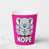 Gobelets En Papier Cute Sleeping Koala “Nope” Funny Cartoon (Verso)