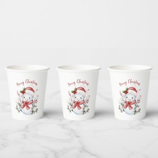 Gobelets En Papier Cute Snowman Christmas Paper cup (Multi)