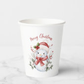 Gobelets En Papier Cute Snowman Christmas Paper cup (Recto)