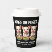 Gobelets En Papier Cute Spare Piggies Manger Salades (Verso)