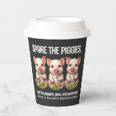 Gobelets En Papier Cute Spare Piggies Manger Salades (Recto)