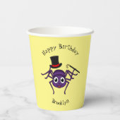 Gobelets En Papier Cute Spider dans le top a un dessin animé (Verso)