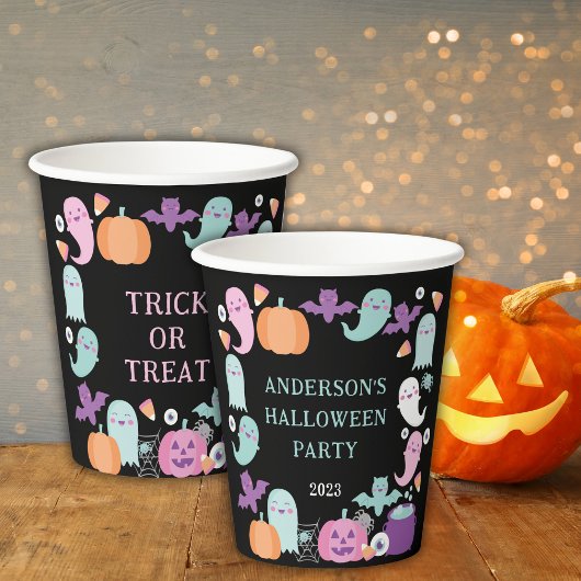 Gobelets En Papier Cute Spooktacular halloween dans les couleurs past