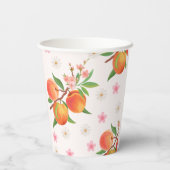 Gobelets En Papier Cute Summer Little peach is On The Way Baby Shower (Verso)