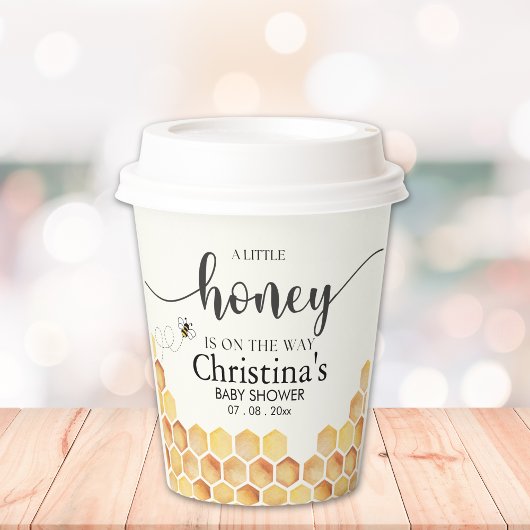 Gobelets En Papier Cute Sunflower Bee Baby Shower