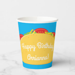 Gobelets En Papier Cute Taco Enfants 1er anniversaire fête mexicaine