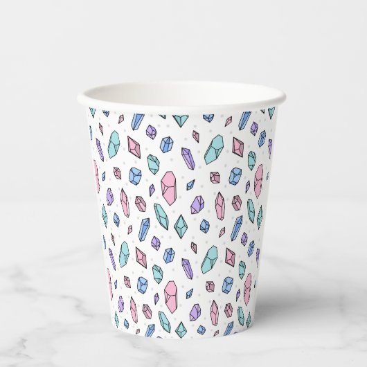 Gobelets En Papier Cute tendance Pastel Gemstones Gems Crystal Motif (Recto)