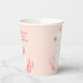 Gobelets En Papier Cute Tout Llama Fun Rose 1er Anniversaire (Gauche)