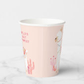 Gobelets En Papier Cute Tout Llama Fun Rose 1er Anniversaire (Droite)