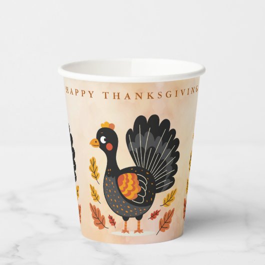 Gobelets En Papier Cute Turquie Bon thanksgiving tasses de papier (Gauche)