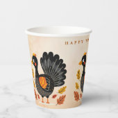Gobelets En Papier Cute Turquie Bon thanksgiving tasses de papier (Recto)